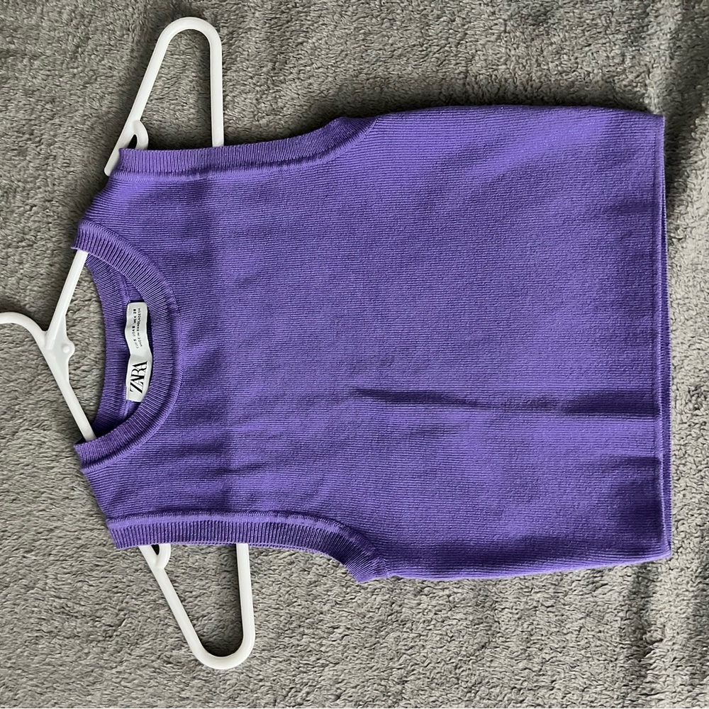 Zara Purple Sleeveless Top